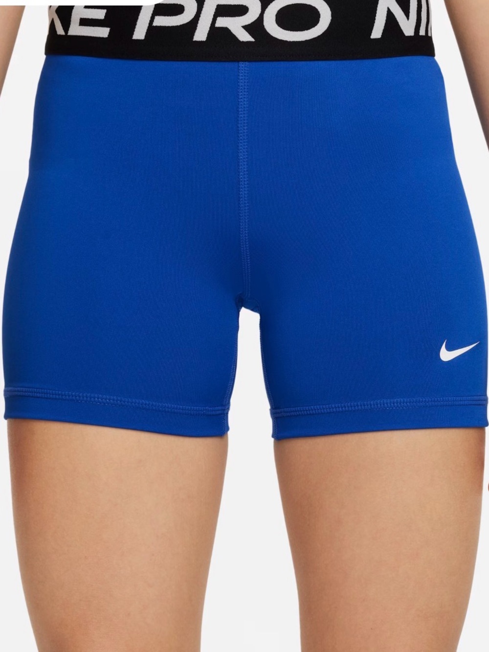 Nike Women's Royal Blue Pro Bike Shorts with Black Waistband